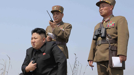 North Korean leader Kim Jong Un (C). © KCNA