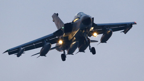 A German air force Tornado jet approaches to land at an airbase in Incirlik, Turkey. © Umit Bektas