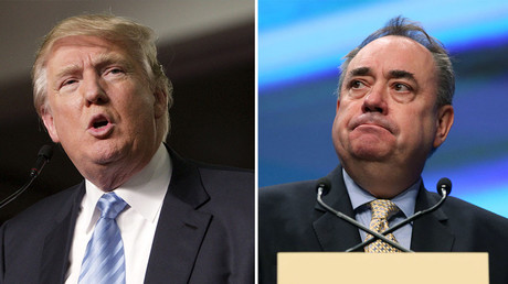 U.S. Republican presidential candidate Donald Trump (L), the Scottish National Party's (SNP) former leader Alex Salmond. © Reuters