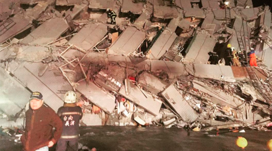 Death toll climbing after quake topples residential buildings in Taiwan