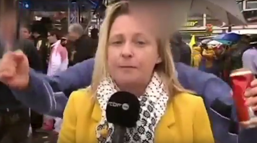 Belgian journo molested by 'Europeans' during live report on sex attacks