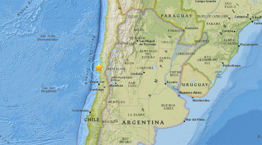 6.3 quake rocks Chilean coast, tremors felt in western Argentina