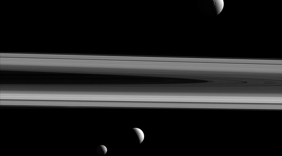 NASA releases incredible image of three of Saturn’s moons