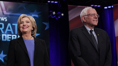 Democratic U.S. presidential candidates former Secretary of State Hillary Clinton and Senator Bernie Sanders. © Randall Hill