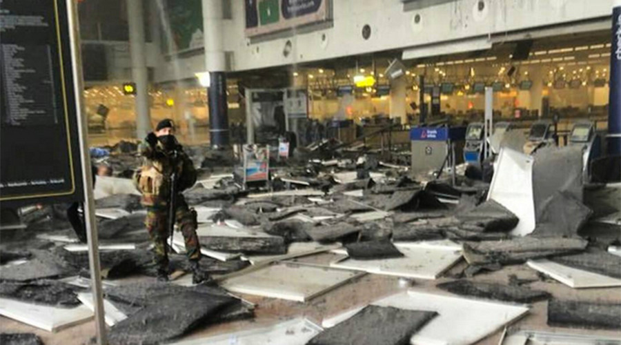 Scene of explosion at Brussels airport (VIDEO)