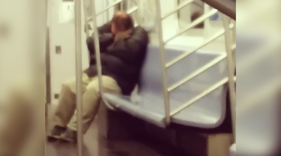 Sleeping subway commuter rudely awakened by giant rat crawling on him (VIDEO)