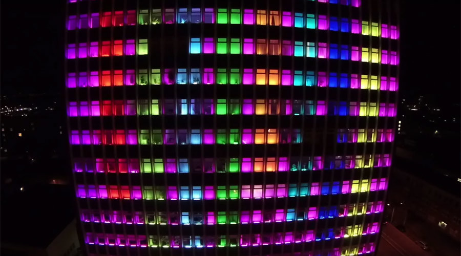 Giant LED Tetris game takes over college facade (VIDEO)