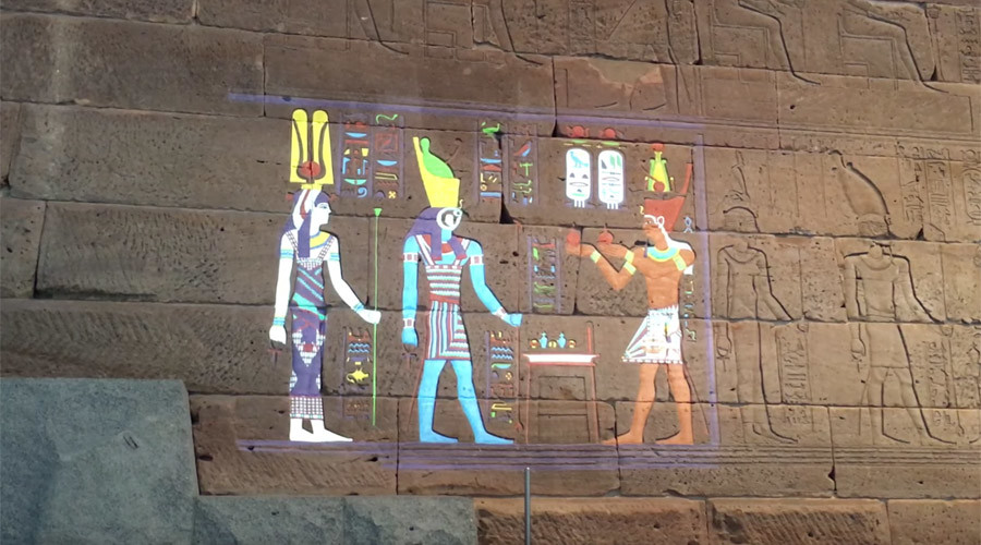 Egyptian hieroglyphics digitally restored to former psychedelic glory (VIDEOS)