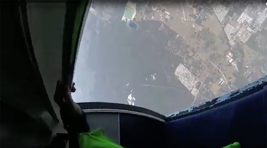 Near death wingsuit collision that paralysed skydiver captured on VIDEO