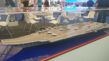 Model of the aircraft carrier project 23000E at the «Army 2015» exhibition. © Artem Tkachenko