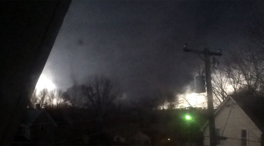 Filmed from within: Terrifying video shows moments tornado rips through house