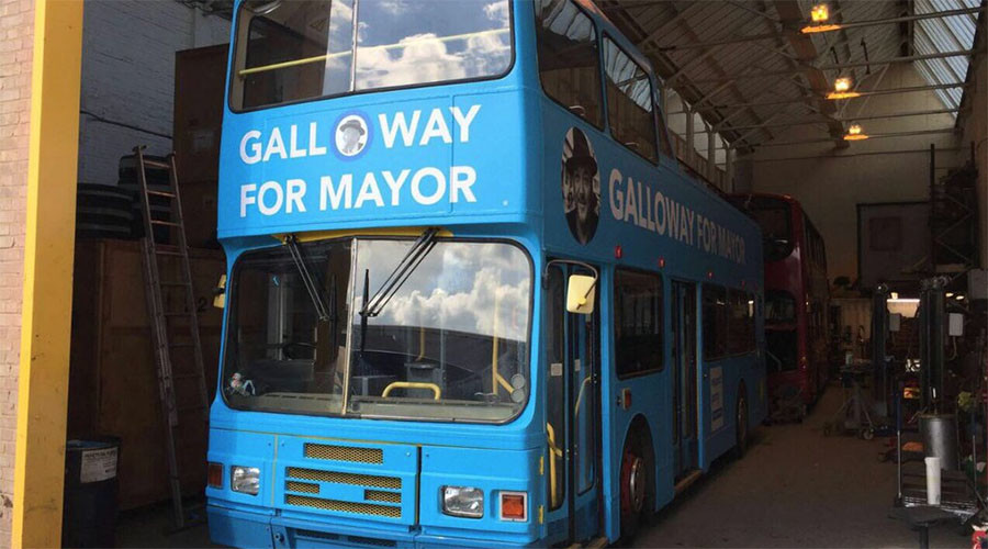 Ultimate disrespect: George Galloway’s London mayoral campaign bus robbed in the night