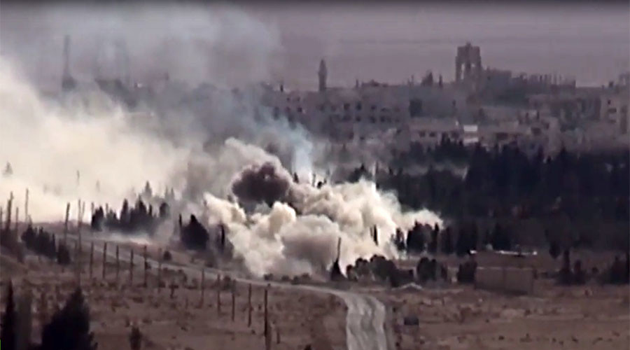 Russian Alligator helicopters destroy ISIS positions in Syria (VIDEO)