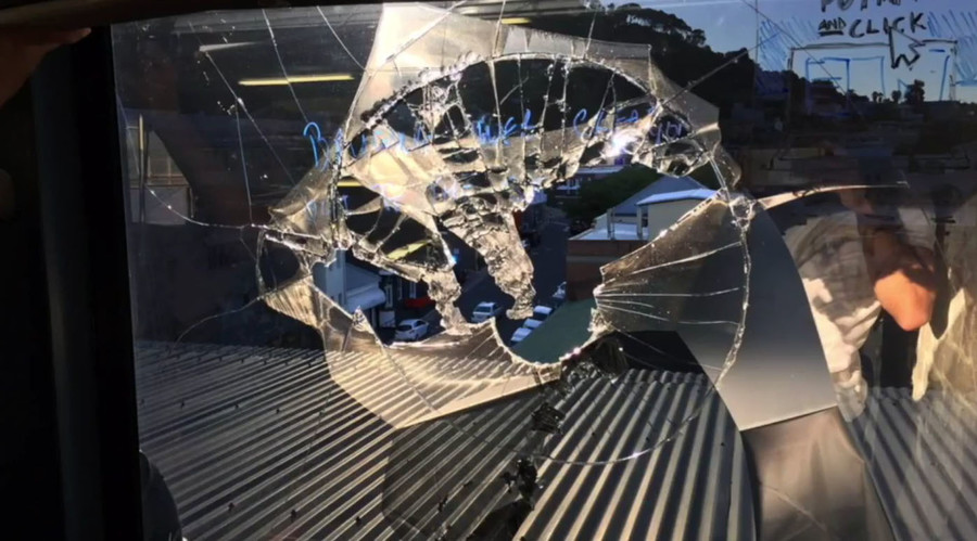 Drone smashes through 5th floor office window & into man’s head (VIDEO)