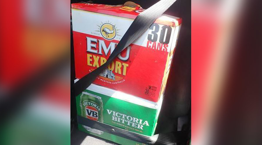 Booze before babies: Aussie driver charged for putting seatbelt on beer instead of children