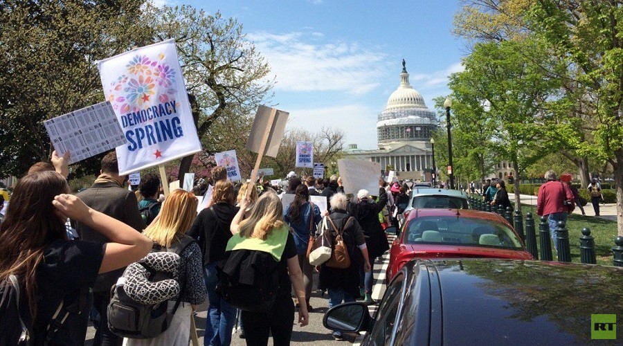 300+ arrested at ‘Democracy Spring’ sit-in at US Capitol (VIDEO)