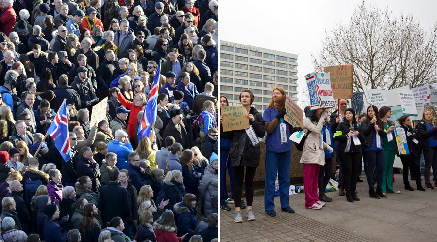 A tale of two protests: Icelanders take to the street, Britons take to keyboards