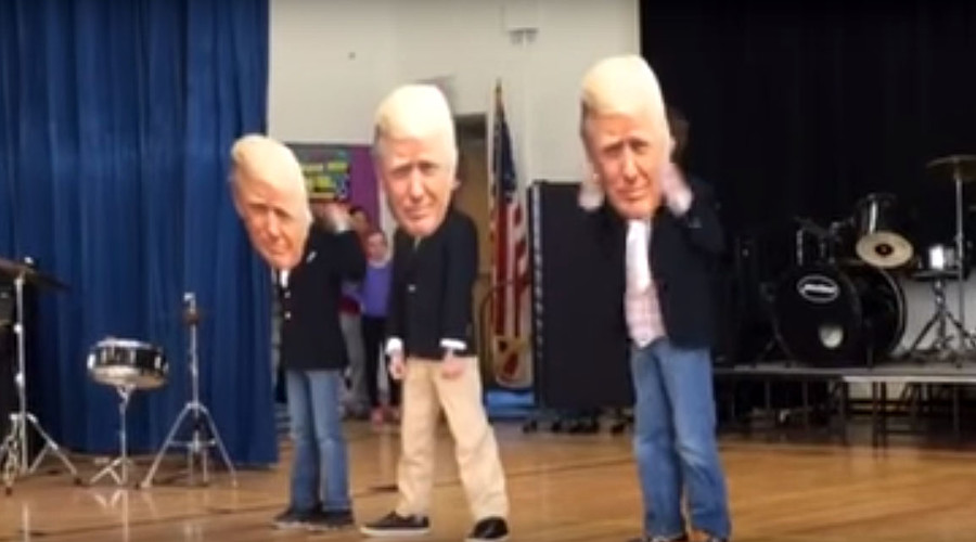 Giant Trump bobblehead dancers banned from school show (VIDEO)