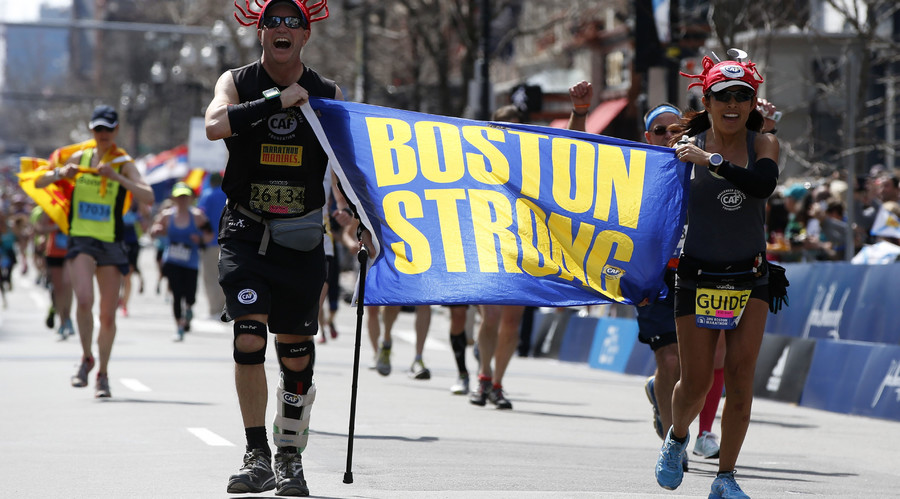 Spirit of Boston shines during 120th marathon as bombing victims remembered