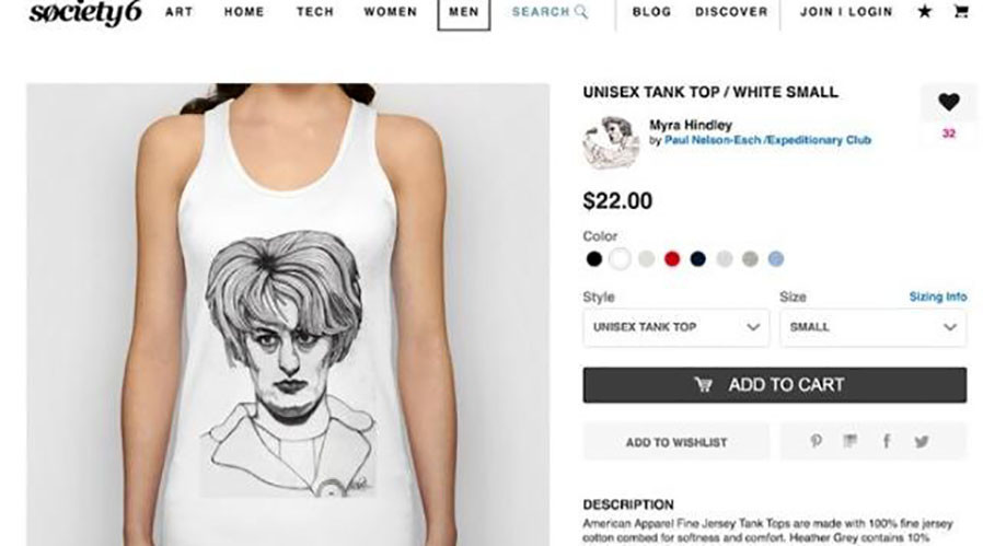 Killer merchandise: Outrage as Myra Hindley t-shirts and iPhone cases sold on US website