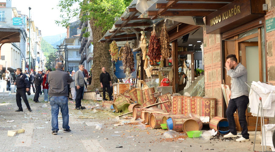 Moment of suicide blast that killed 1, injured 13 in Turkey’s Bursa caught on video