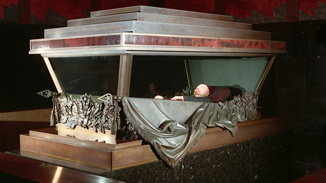 The embalmed body of Vladimir Lenin in the Mausoleum in Red Square, Moscow © Oleg Lastochkin