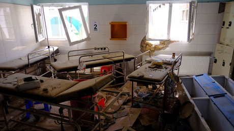 Hospital beds lay in the Medecins Sans Frontieres hospital in Kunduz, Afghanistan on April 26, 2016. © Josh Smith 