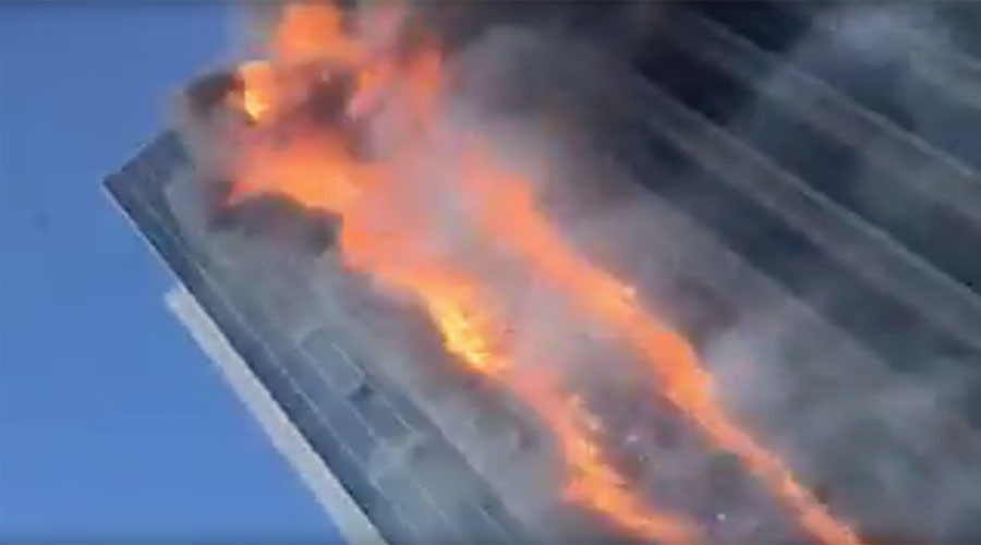 Towering Inferno: Chinese high rise engulfed in flames (VIDEO)