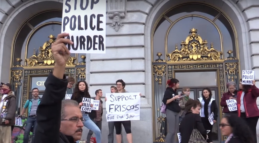 SF cops tackle police brutality protesters as ‘Frisco Five’ continue hunger strike (VIDEOS)