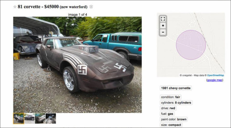 Sale of swastika-covered Corvette hits the skids on ...