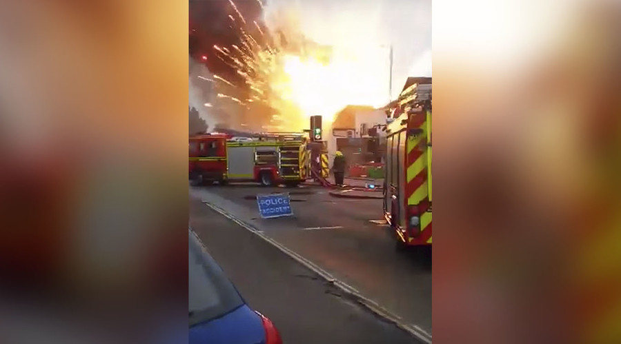 Incredible moment burning firework factory explodes (VIDEO)