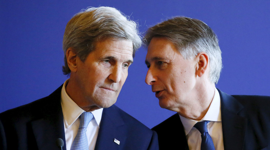 Missed memo? Kerry and Hammond diverging on Russia rhetoric