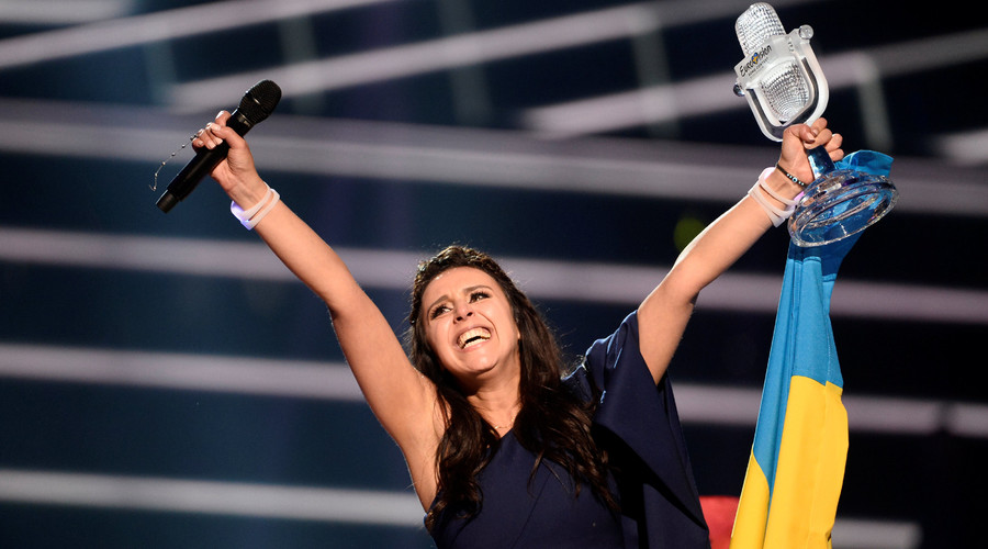Ukraine's Jamala reacts on winning the Eurovision Song Contest final at the Ericsson Globe Arena in Stockholm, Sweden, May 14, 2016. © Maja Suslin