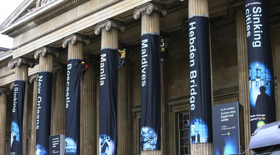 Greenpeace Activists Scale British Museum Columns In Protest At BP ...