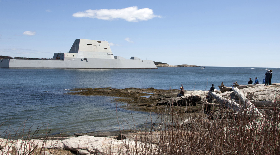 Captain Kirk takes delivery of US Navy’s futuristic stealth destroyer