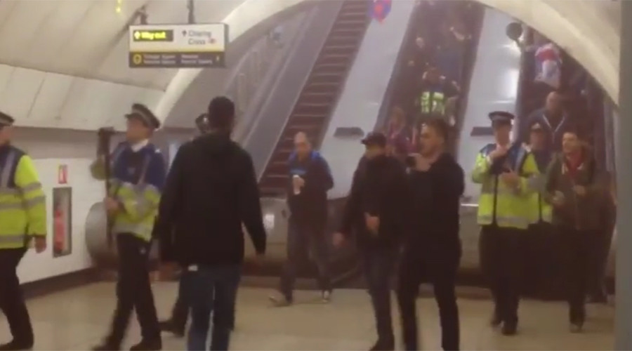 Charing Cross tube evacuated after football fan reportedly sets off smoke bomb (VIDEO)