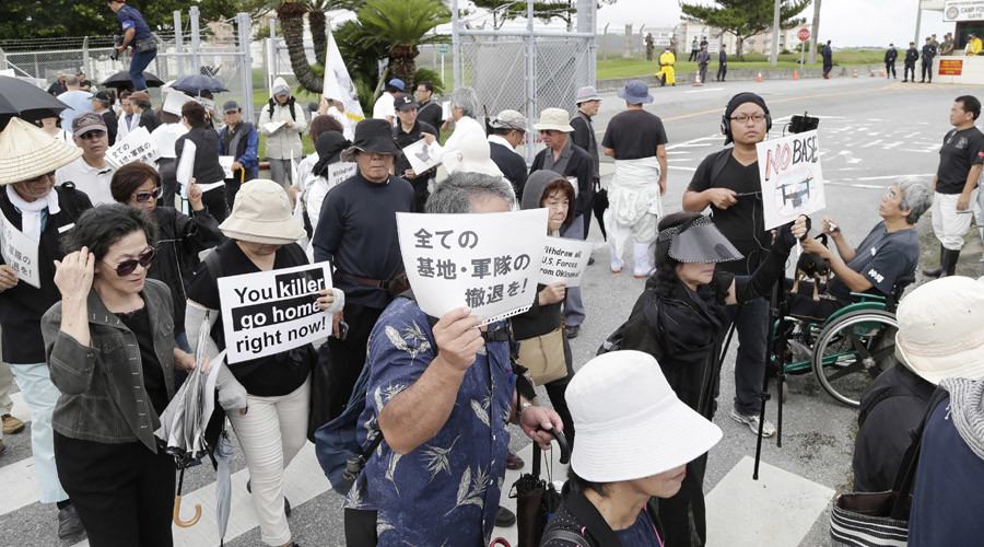 Okinawans protest murder by ex-Marine ahead of Obama’s Japan visit