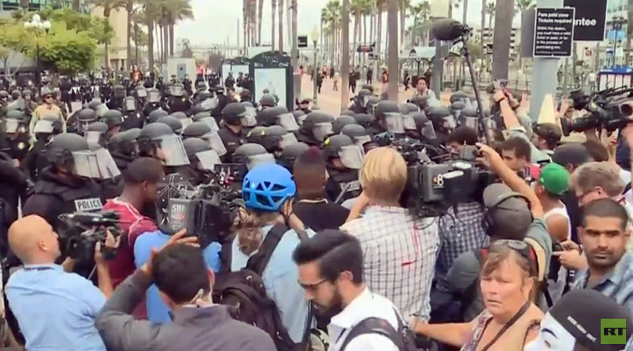 35 arrested, anti-Trump protesters clash with police in San Diego, California