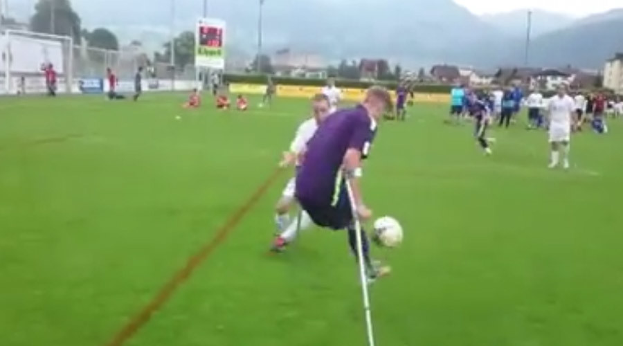Amputee footballer scores contender for goal of the season (VIDEO)