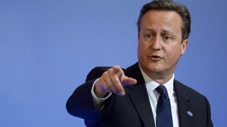 Prime Minister David Cameron speaks during the final session at the Anti-Corruption Summit held at Lancaster House, London, May 12, 2016. © Stefan Rousseau