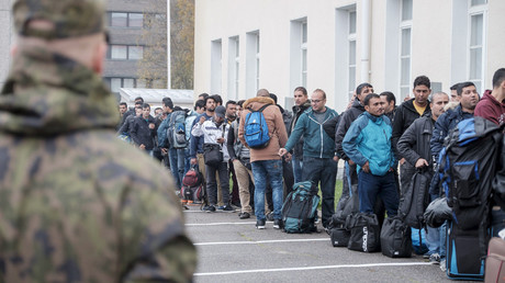 Asylum seekers arrive at a refugee reception centre in the northern town of Tornio, Finland © Lehtikuva
