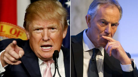 U.S. presidential candidate Donald Trump (L) and Former British Prime Minister Tony Blair © Reuters