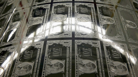 An engraving plate for United States one dollar bills is seen during production at the Bureau of Engraving and Printing in Washington © Gary Cameron 