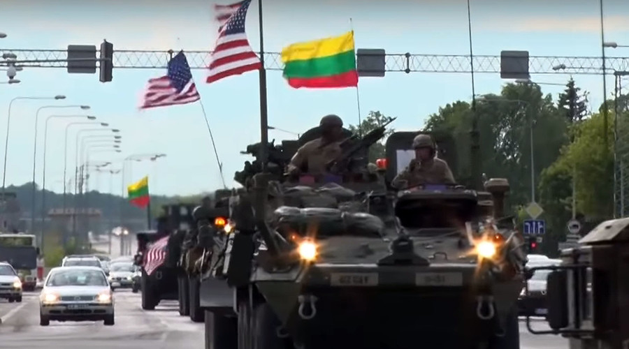 US forces rumble across Lithuania to large-scale Baltic NATO drills (VIDEO)