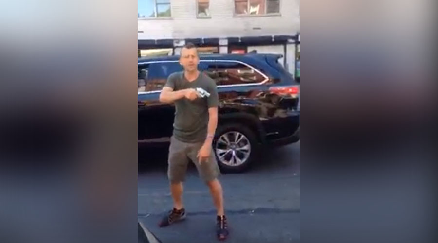 ‘Where’s your badge?’ Off-duty cop pulls gun on cyclists in road rage incident (VIDEO)