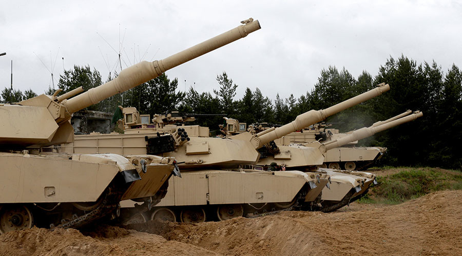 U.S. M1 Abrams tanks take part in the NATO military exercise "Saber Strike" in Adazi, Latvia, June 11, 2016. © Ints Kalnins