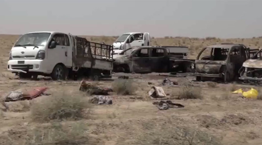 ISIS convoy hit by US air strike near Fallujah, Iraq © Stahlgewitter Syrien