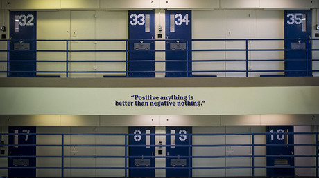 Jail cells are seen in the Enhanced Supervision Housing Unit at the Rikers Island Correctional facility in New York. © Brendan McDermid