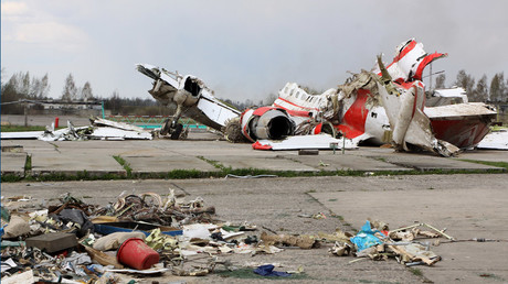 The debris of Polish President Lech Kaczynski's Tu-154 aircraft at Smolensk airfield's secured area. © Oleg Mineev