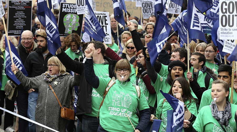 School’s out! English teachers strike against Tory education cuts